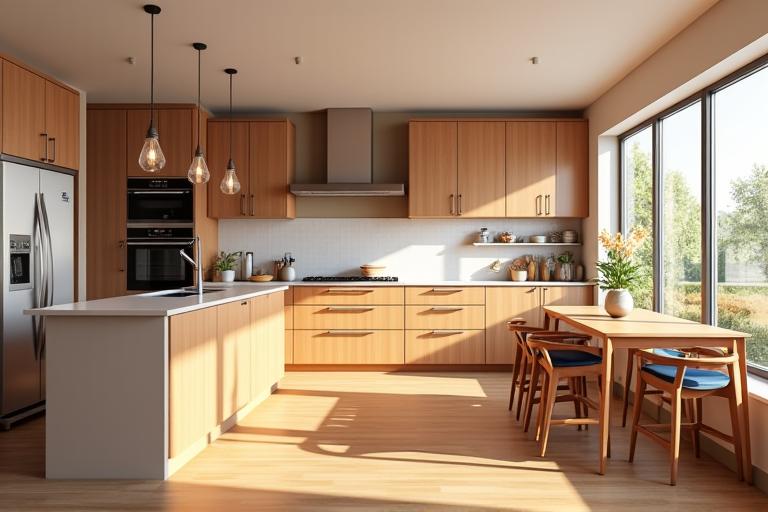 The Patel family's spacious and inviting family kitchen.